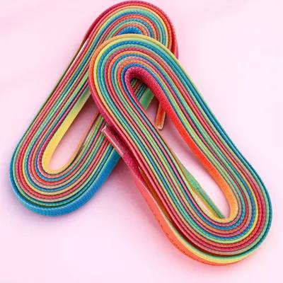 Lace Replacement Flat - 1 Pair Rainbow Gradient Hockey Skate