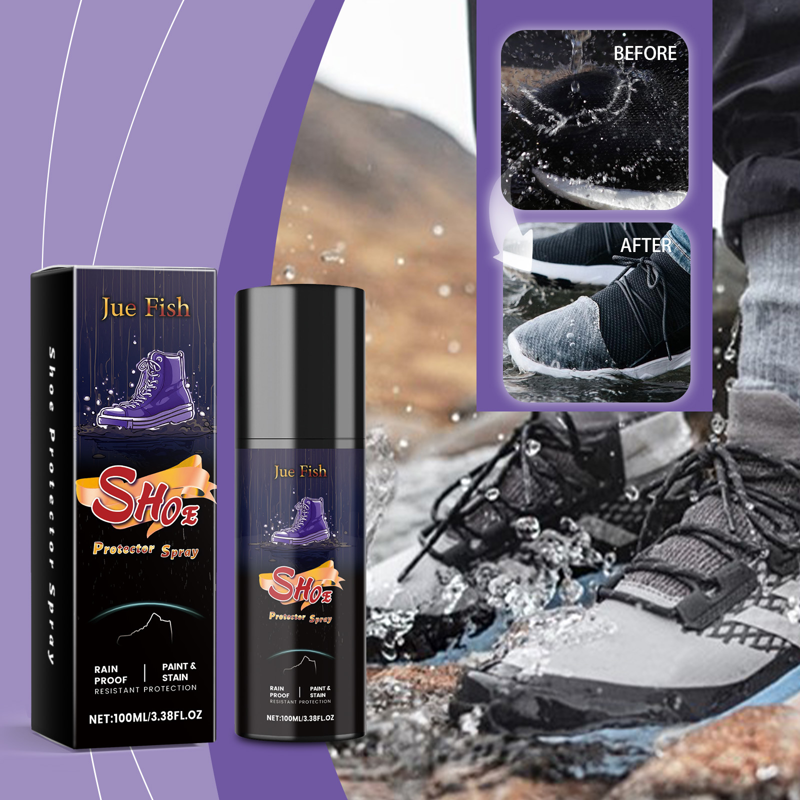 Sneaker Protector Spray - 100ml Shoe Waterproof Spray Nano Efficient